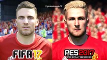 Ibrahimovic, Rooney, De Gea in FIFA 17 vs PES 2017 MANCHESTER UNITED