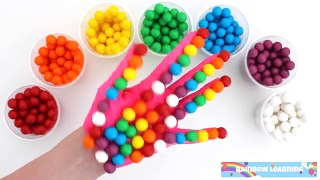 Learn Colors for Children Body Paint Candy Finger Family Song Nursery Rhymes RainbowLearning