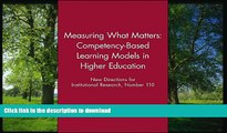 Hardcover Measuring What Matters: Competency-Based Learning Models in Higher Education: New