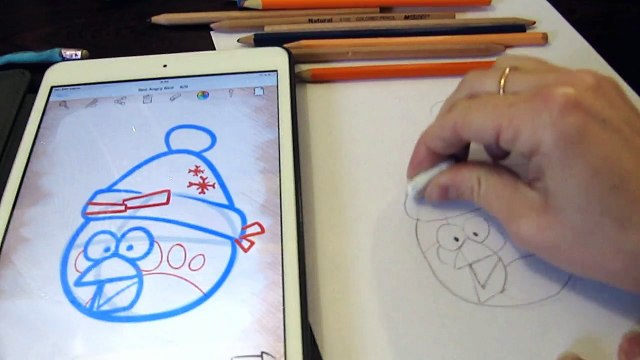 How fast to draw Angry Birds for children Как быстро нарисовать Энгри берд для детей