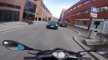 Crazy And Stupid Norwegian Rages At Old Woman! - Scooter Road Rage