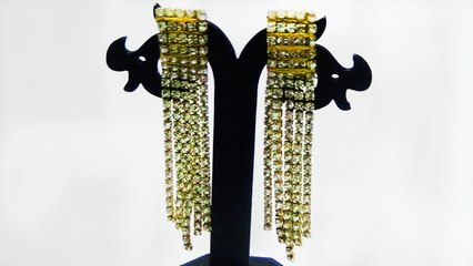 Tassel earrings with White Stone Chain