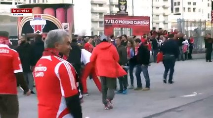 Confrontos junto à porta do Estádio da Luz deixam adepta idosa mal
