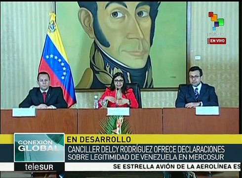 Habla Canciller Rodríguez de la suspensión de Venezuela del Mercosur