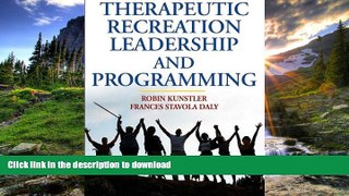Hardcover Therapeutic Recreation Leadership and Programming  Full Book