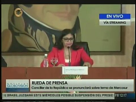 Estas fueron las declaraciones de Delcy Rodríguez sobre la salida de Venezuela del Mercosur