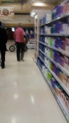 Santa Rides Motorcycle Through Store
