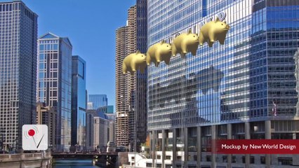 Chicago Architects Propose Hiding Trump Tower Sign with Flying Pigs