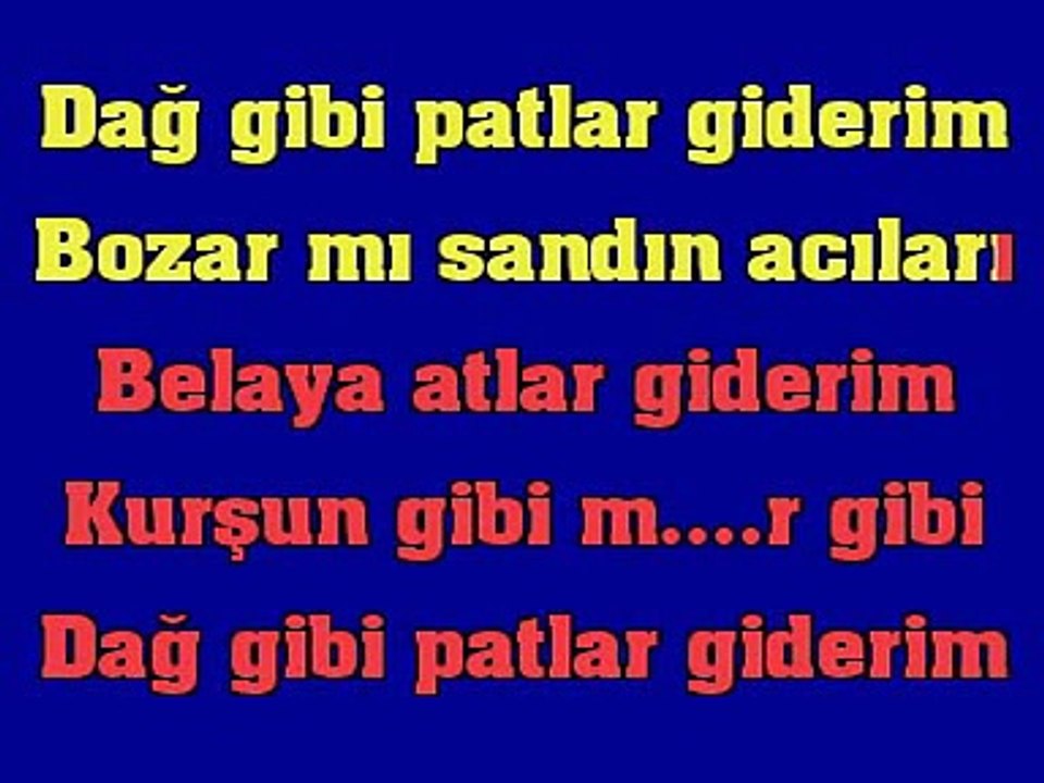 Ahmet Kaya   Kafama Sıkar Giderim karaoke