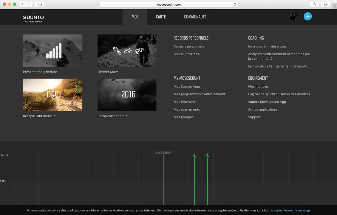 Movescount-PbAffichageFiltreActivites
