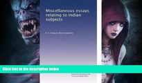Buy NOW  Miscellaneous essays relating to Indian subjects B. H. Hodgson  Book