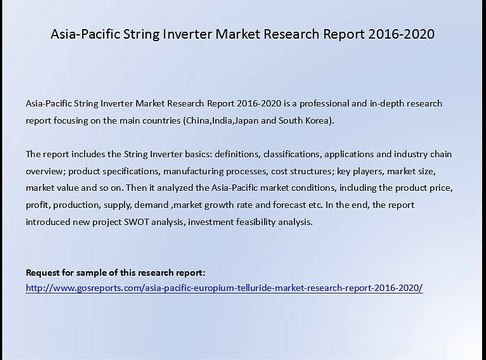 Asia-Pacific String Inverter Market Research Report 2016-2020