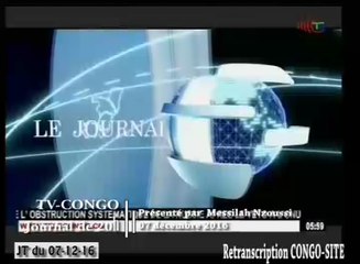 Journal de 20h TVCongo du mercredi 07 décembre 2016 -By Congo-Site