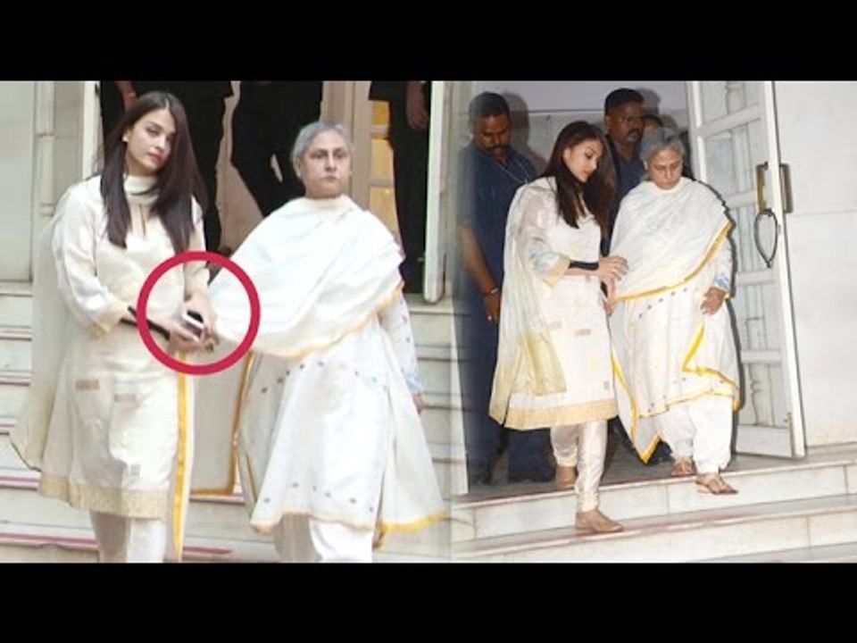 Aishwarya Holds Jaya Bachchan's Hand While Climbing Down Temple Stairs
