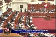 Aprueban crear autoridad única de transporte en Lima y Callao