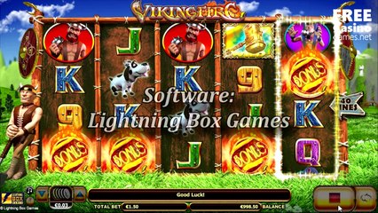 "Viking Fire" video review of a new slot machine by Lightning Box Soft play free online