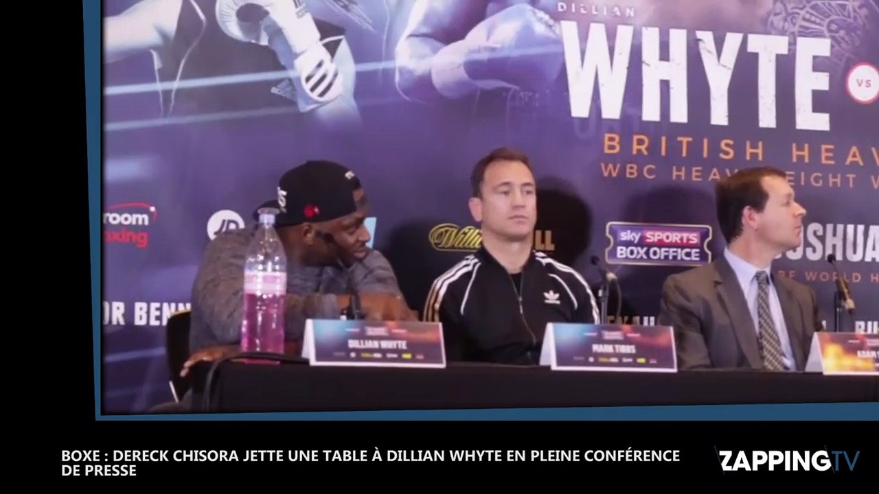 Boxe : Dereck Chisora jette une table sur Dillian Whyte en pleine conférence de presse (Vidéo)