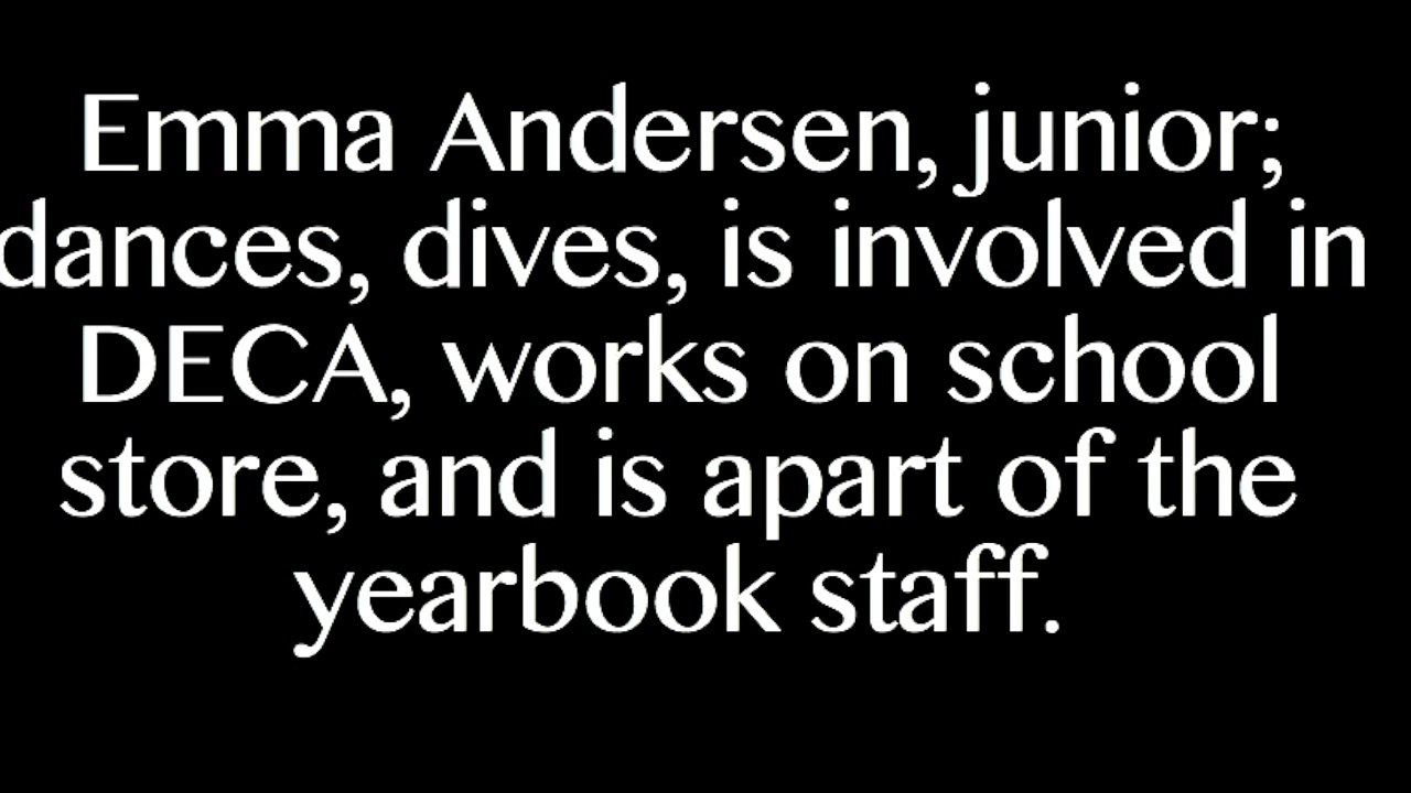 1 in 1600: Emma Andersen