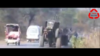 Pashto Funny Videos Tractor one wheeling in Punjab