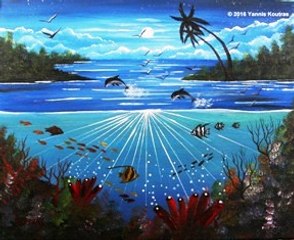 Coral Reef - Acrylic on Canvas - Beginners by Yannis Koutras