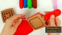 Brinquedos e surpresas - Jogar Doh comida Waffles jogo massa vídeo para crianças