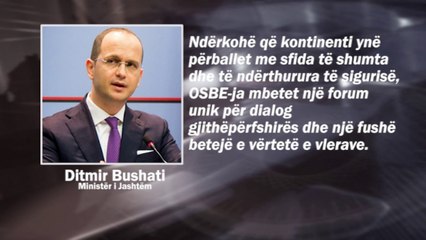 Ora News –Bushati në Ministerialin e OSBE: Jo diskutime për Kosovën, pa Kosovën