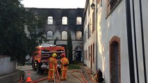 Incendie dans un bâtiment d'Hellfest production