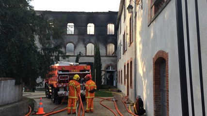 Incendie dans un bâtiment d'Hellfest production