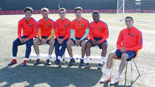 Jugadors del Barça B en els derbis