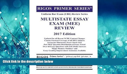 READ PDF [DOWNLOAD] Rigos Primer Series Uniform Bar Exam (UBE) Review Multistate Essay Exam (MEE):