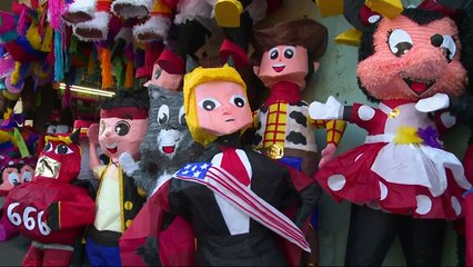 Guatemalans torch piñatas of Donald Trump