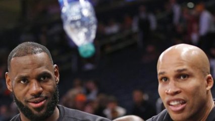 LeBron and Posse Attempt Water Bottle Challenge During Blowout