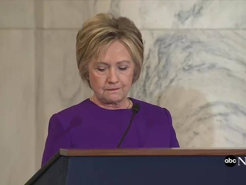 Hillary Clinton addresses fake news today at Harry Reid event