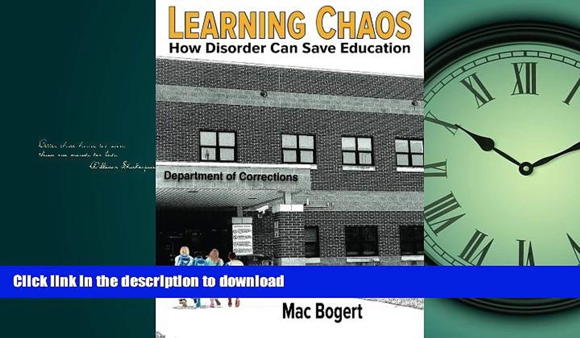 ⁣Hardcover Learning Chaos: How Disorder Can Save Education Full Book