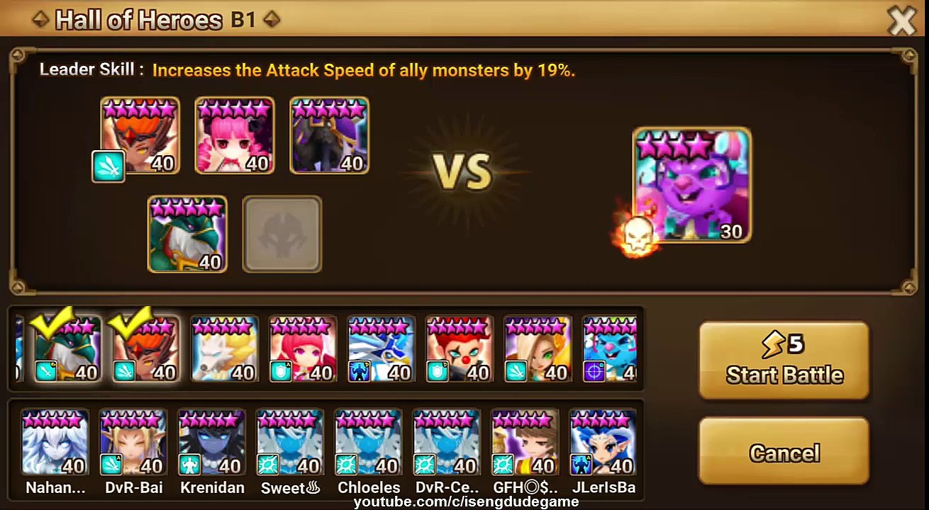 Summoners War Dark Kobold Bomber Bering HOH B1 - B3