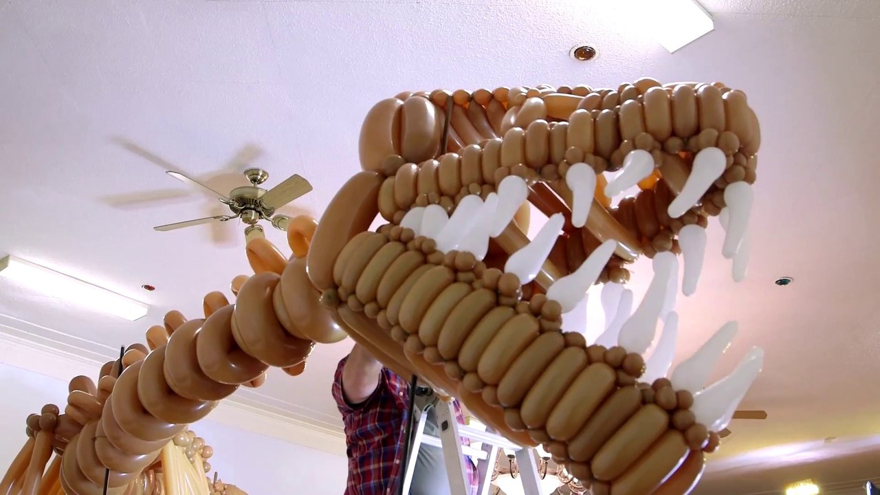 Un dinosaure T-Rex taille réelle en ballons gonflés !