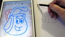 How to draw Dora and Diego Draw Backpack for kids Как рисовать Дора и Диего Нарисовать рюкзак для де