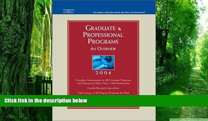 Best Price Grad Gdes Book 1:Grad/Prof Prg Orvw 2004 (Peterson s Graduate   Professional Programs: