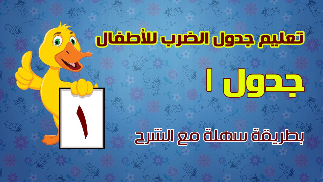 تعليم جدول الضرب للأطفال بطريقة سهلة مع الشرح - جدول 1