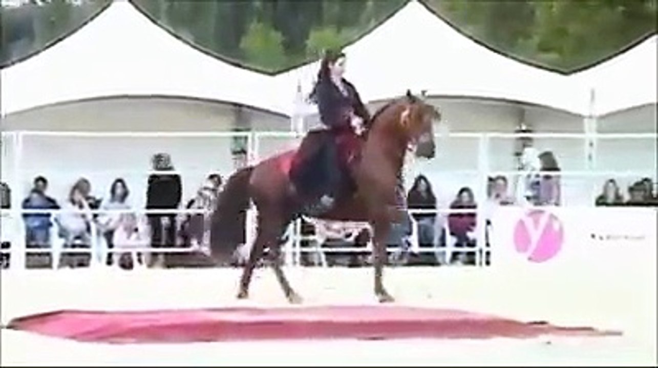 Kafkas kızının at üstünde muhteşem dansı