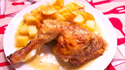 POLLO AL HORNO ALA NARANJA - recetas navidenas faciles