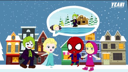 Spiderman and Elsa Frozen Happy with Christmas Day! Superheroes In Real Life Funny Videos