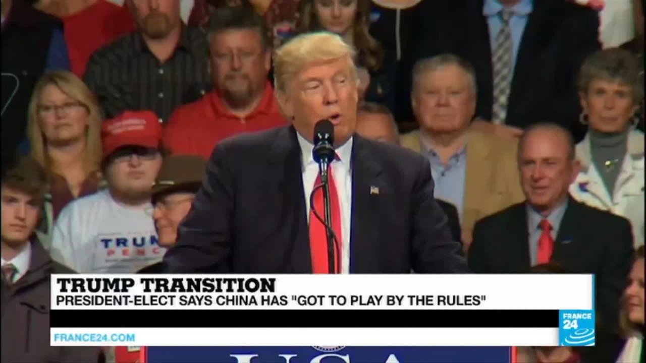 US - After controversial phone call with Taiwan, president-elect Trump says China "has got to play by the rules"