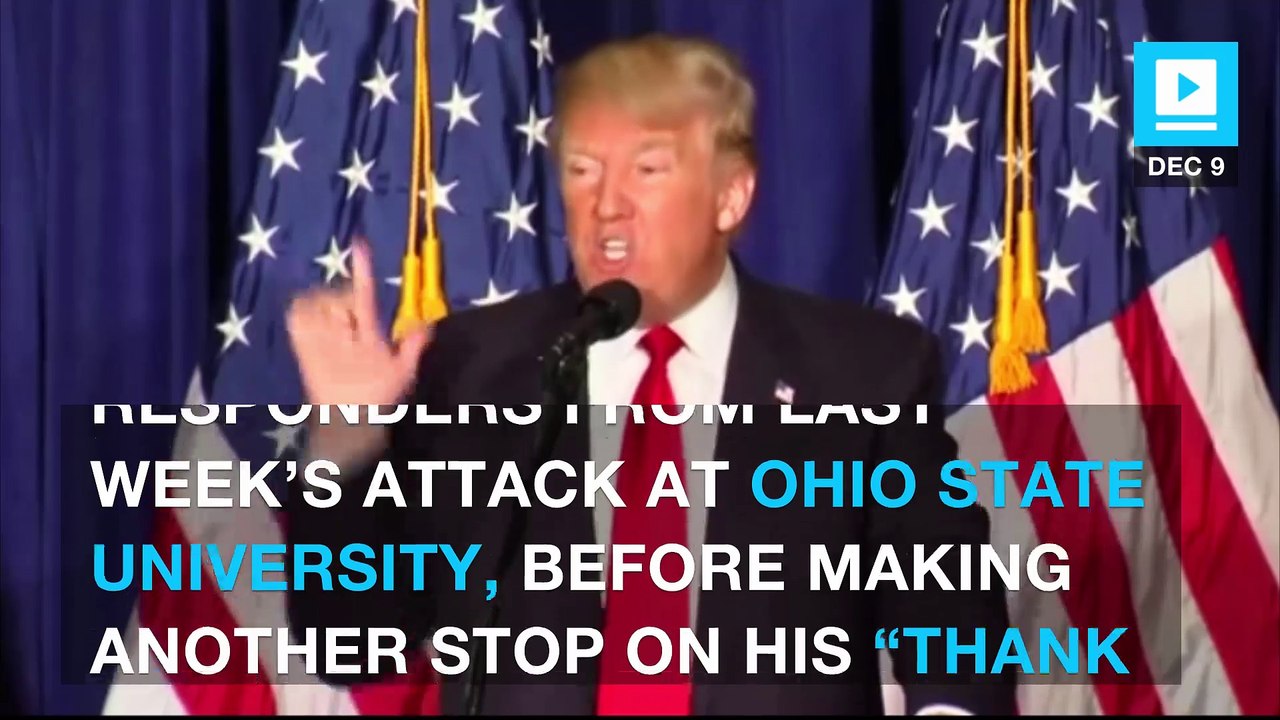 Trump visits Ohio State victims, officer who killed attacker