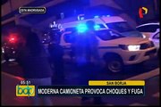 San Borja: conductor en presunto estado de ebriedad provoca tres accidentes