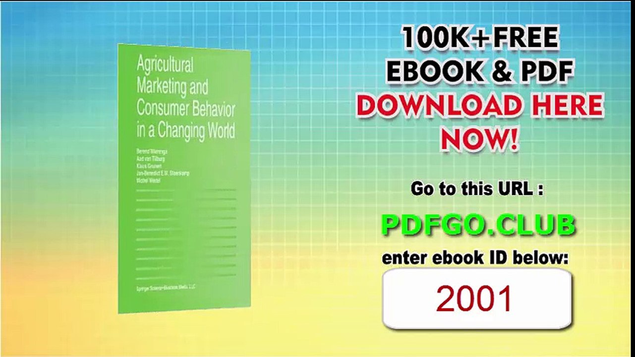 Agricultural Marketing and Consumer Behavior in a Changing World