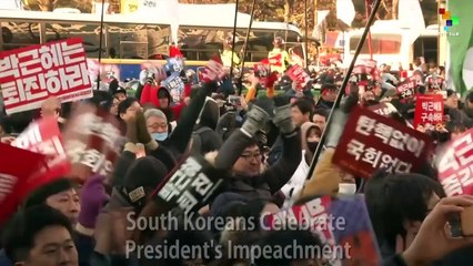 South Koreans Celebrate President's Impeachment