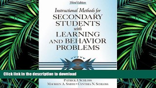 Free [PDF] Instructional Methods for Secondary Students with Learning and Behavior Problems (3rd