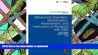 Audiobook Behavioral Disorders: Identification, Assessment, and Instruction of Students With EBD