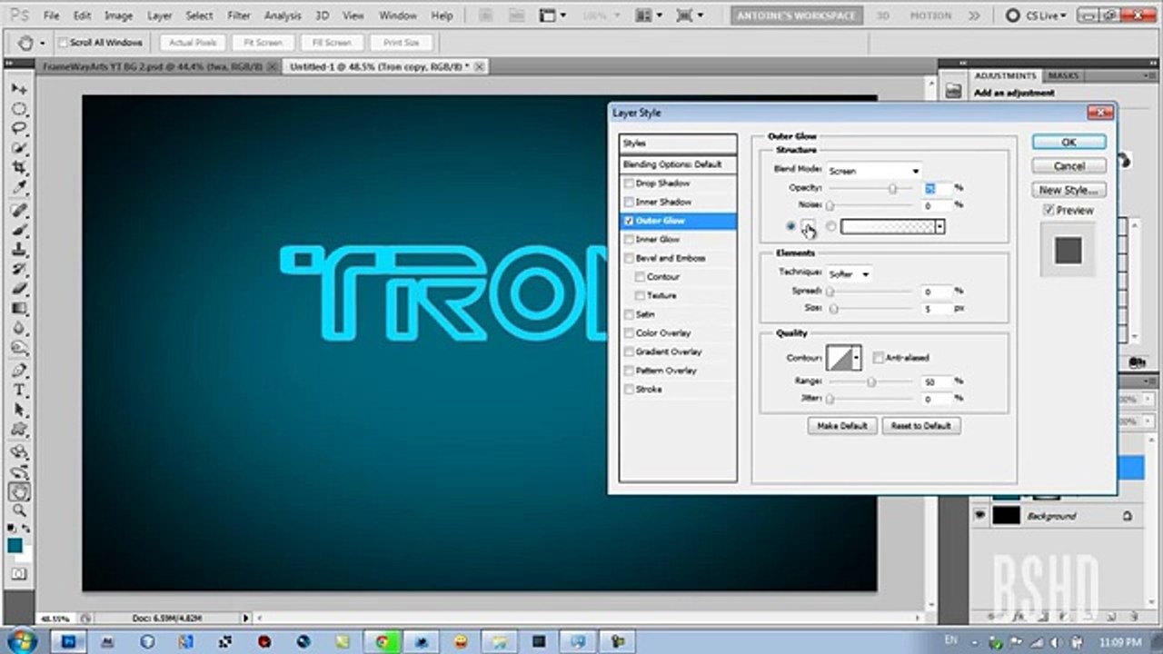 3D TRON Text Effect Photoshop